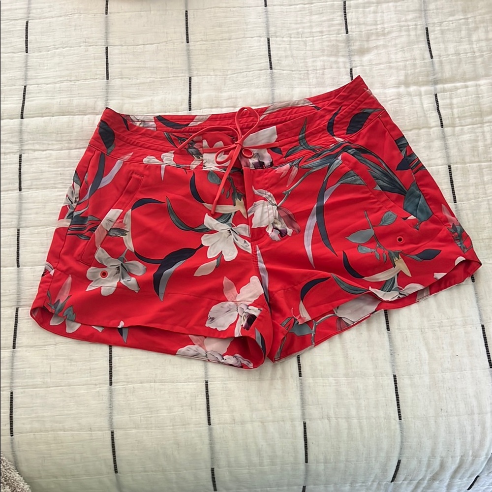 Athleta Floral Red Women's Board Shorts